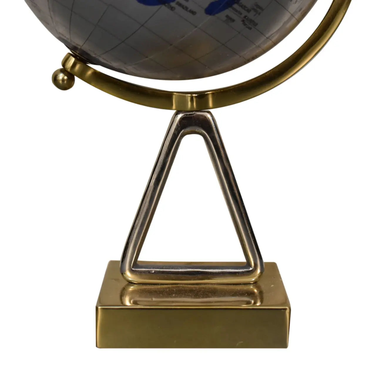 Mixed Chrome and Brass Blue Globe - Living with Luxury