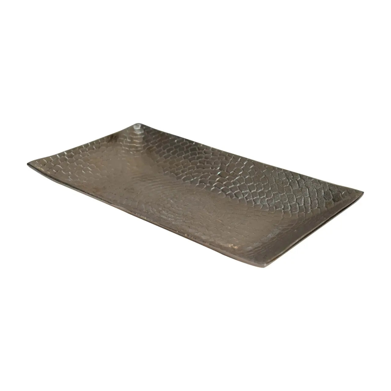 Battered Nickle Tray - Living with Luxury