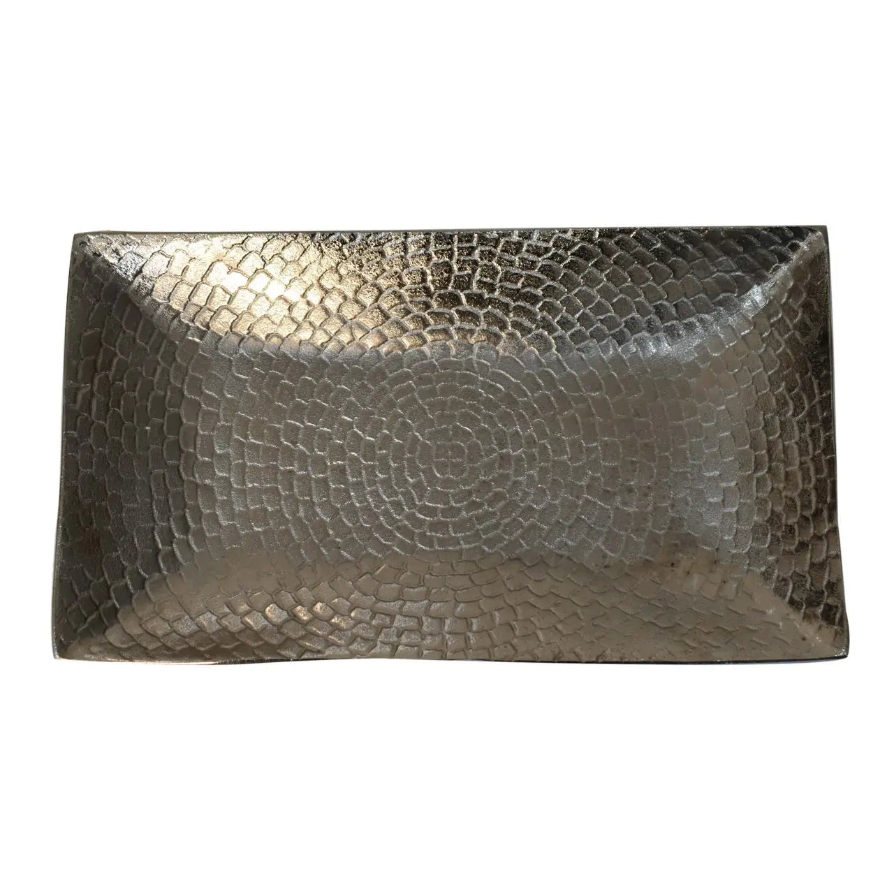 Battered Nickle Tray - Living with Luxury