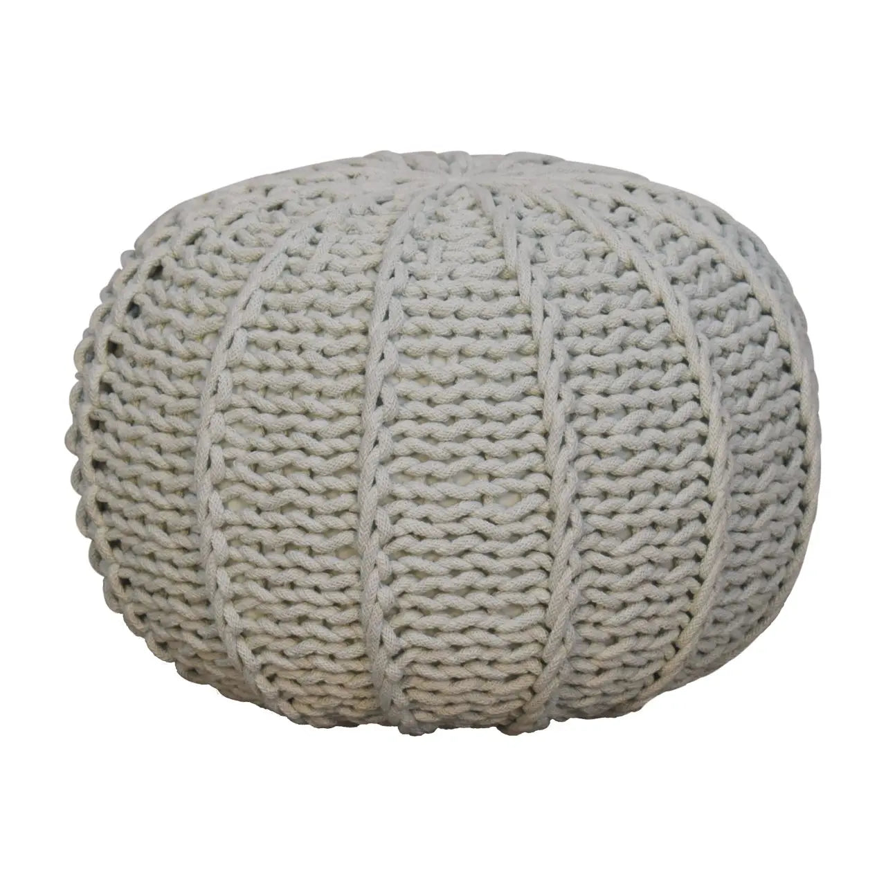 Grey Cable Pouffe - Living with Luxury