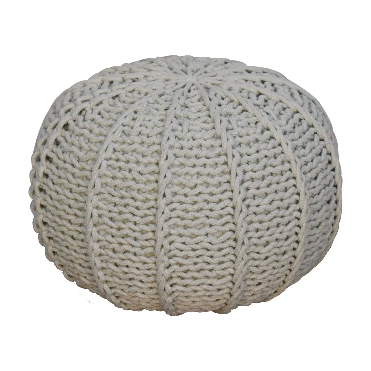 Grey Cable Pouffe - Living with Luxury