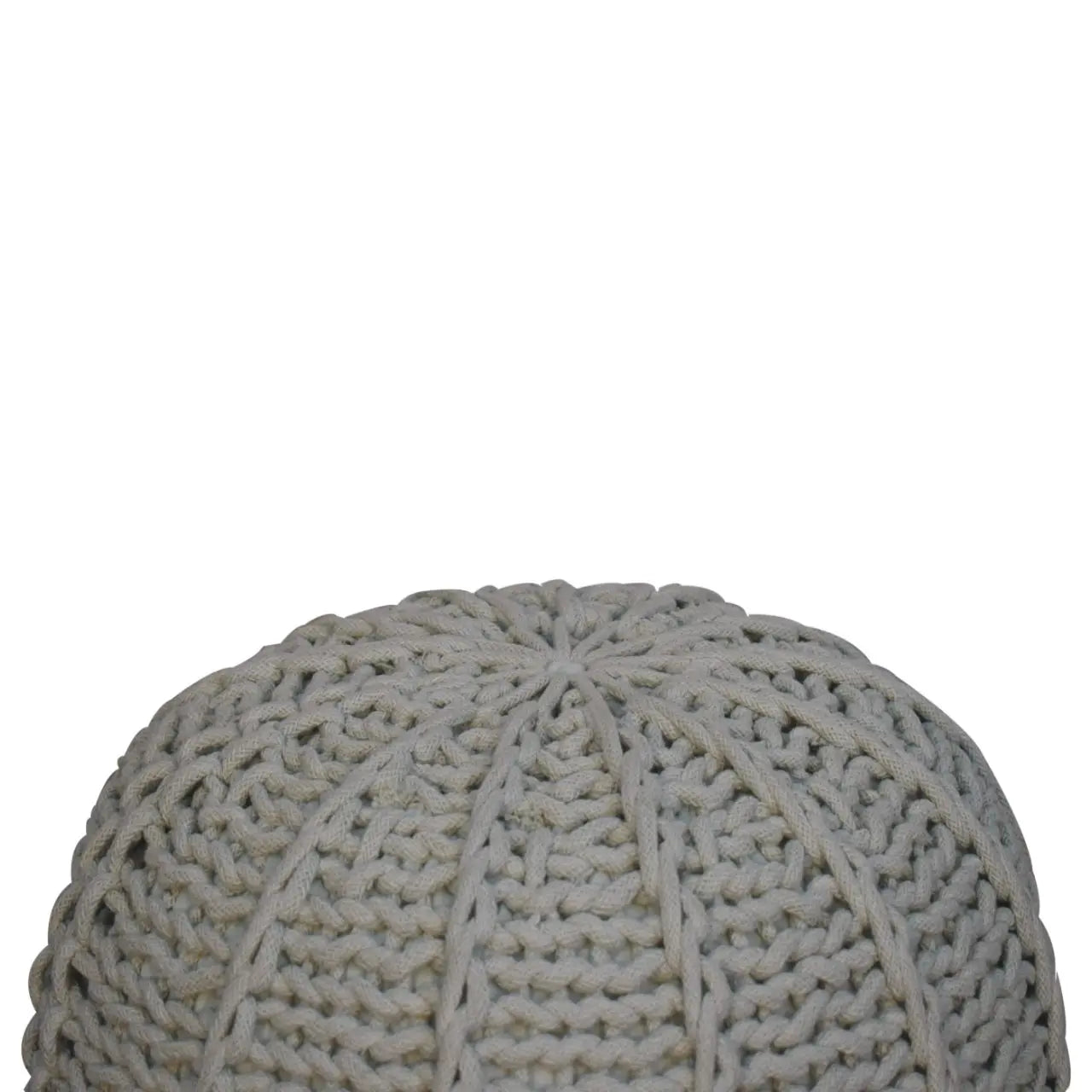 Grey Cable Pouffe - Living with Luxury