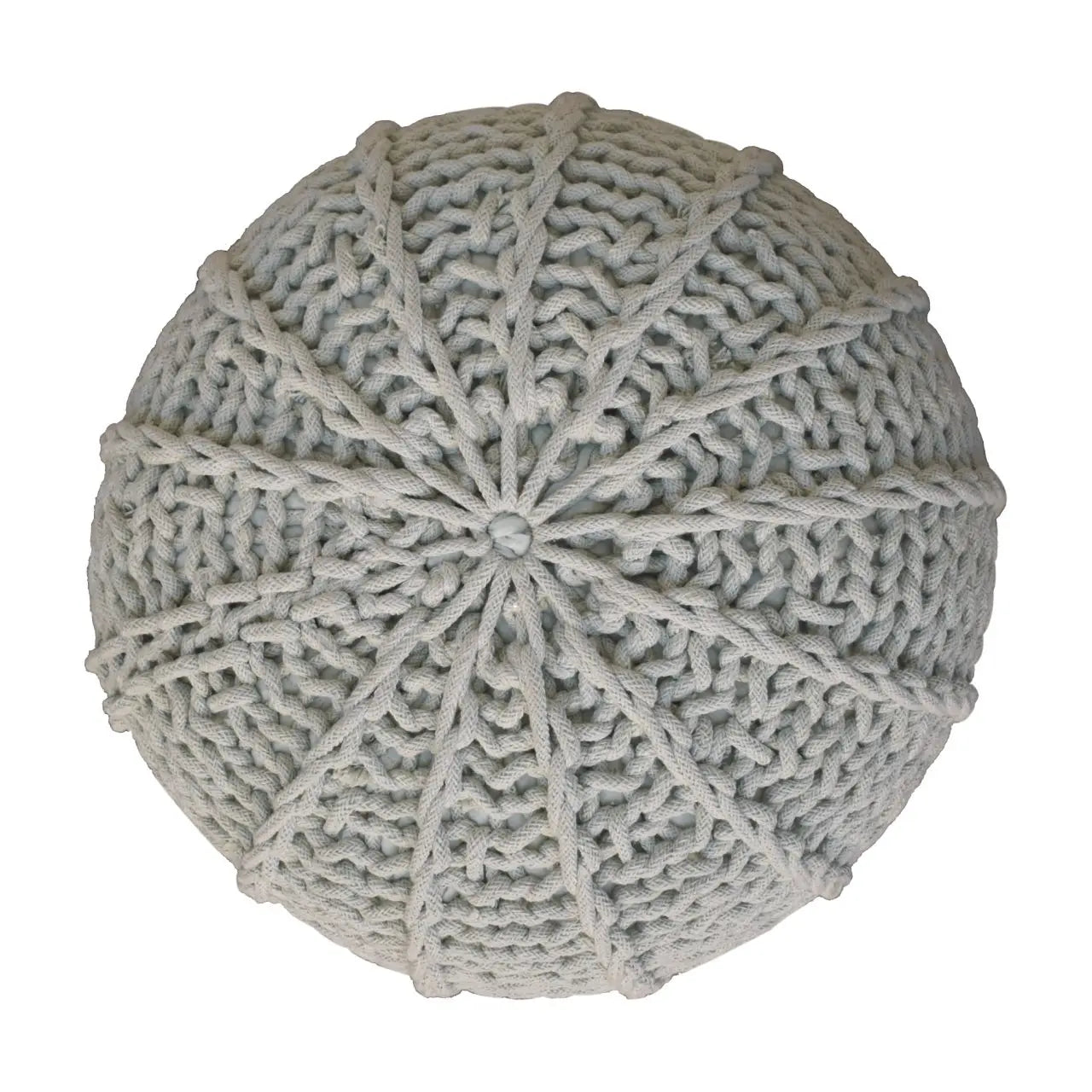 Grey Cable Pouffe - Living with Luxury