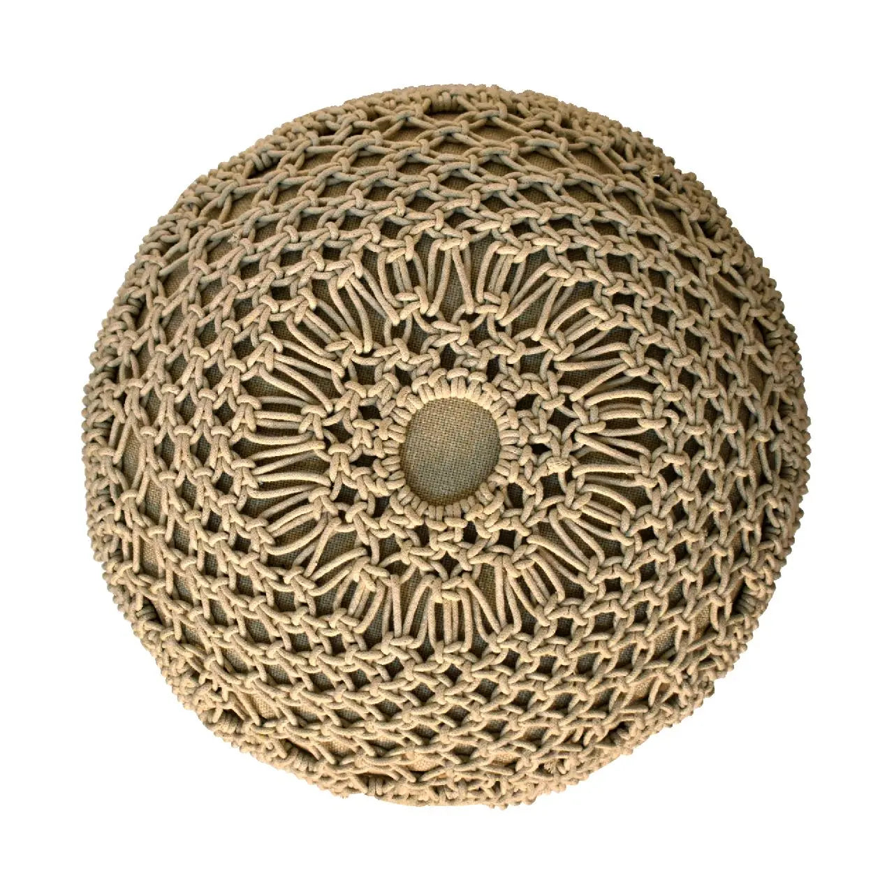 Crotchet Beige Footstool - Living with Luxury