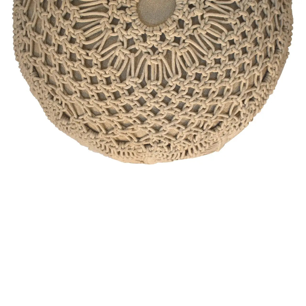 Crotchet Beige Footstool - Living with Luxury