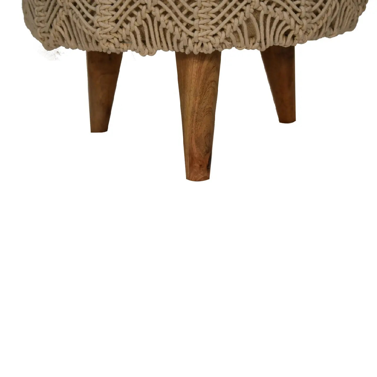 Crotchet Beige Footstool - Living with Luxury