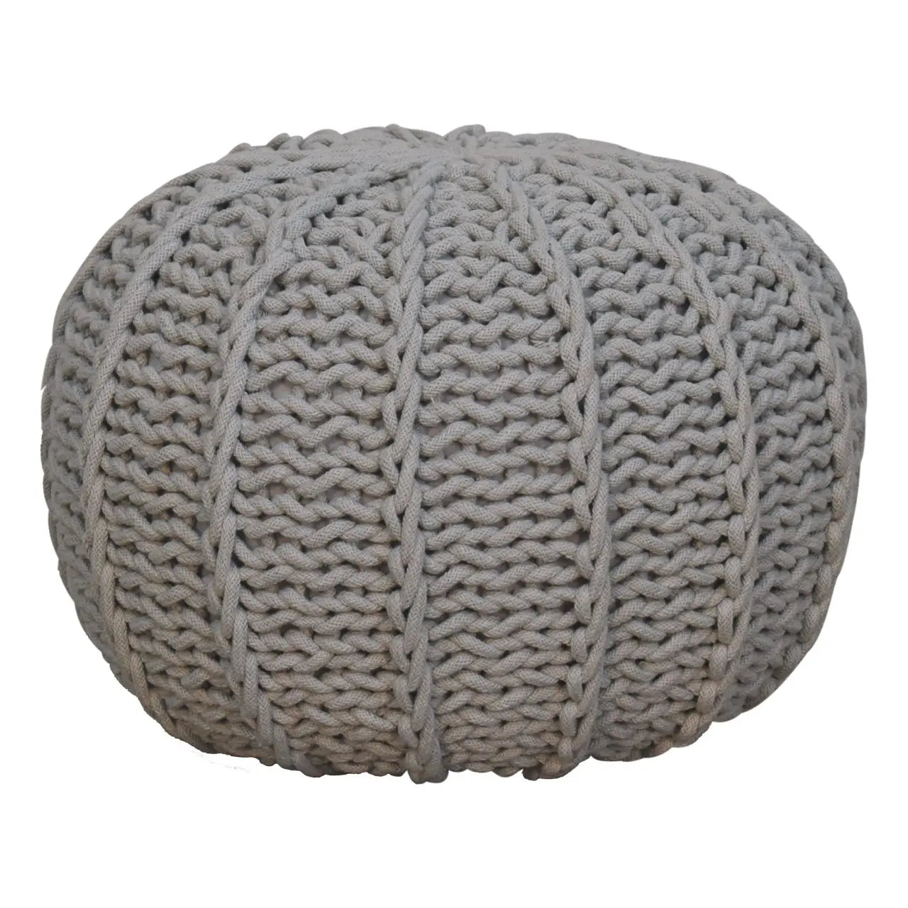 Grey Cable Pouffe - Living with Luxury