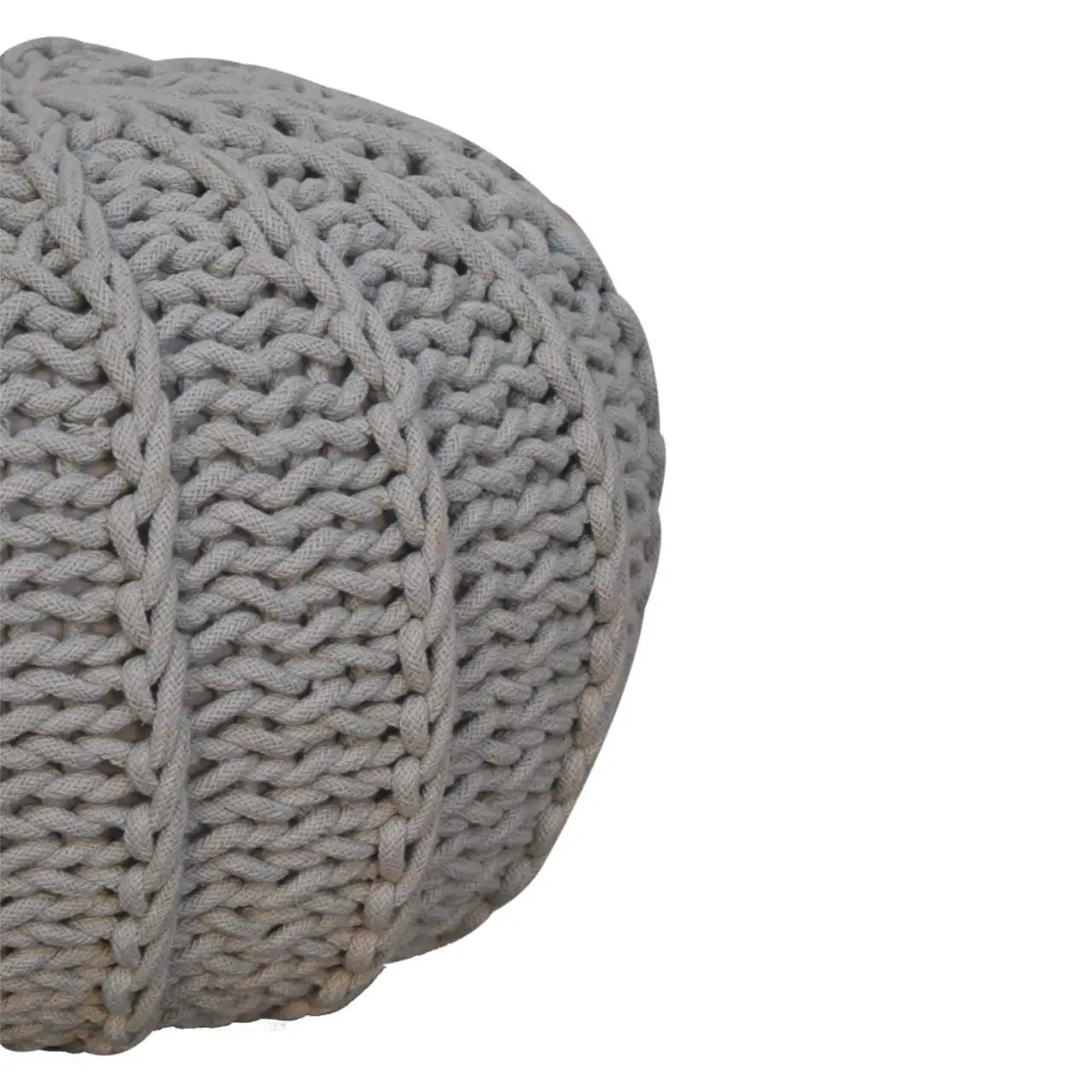 Grey Cable Pouffe - Living with Luxury