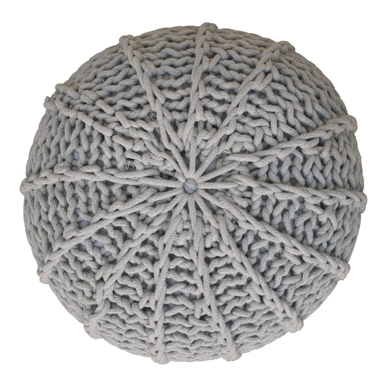 Grey Cable Pouffe - Living with Luxury