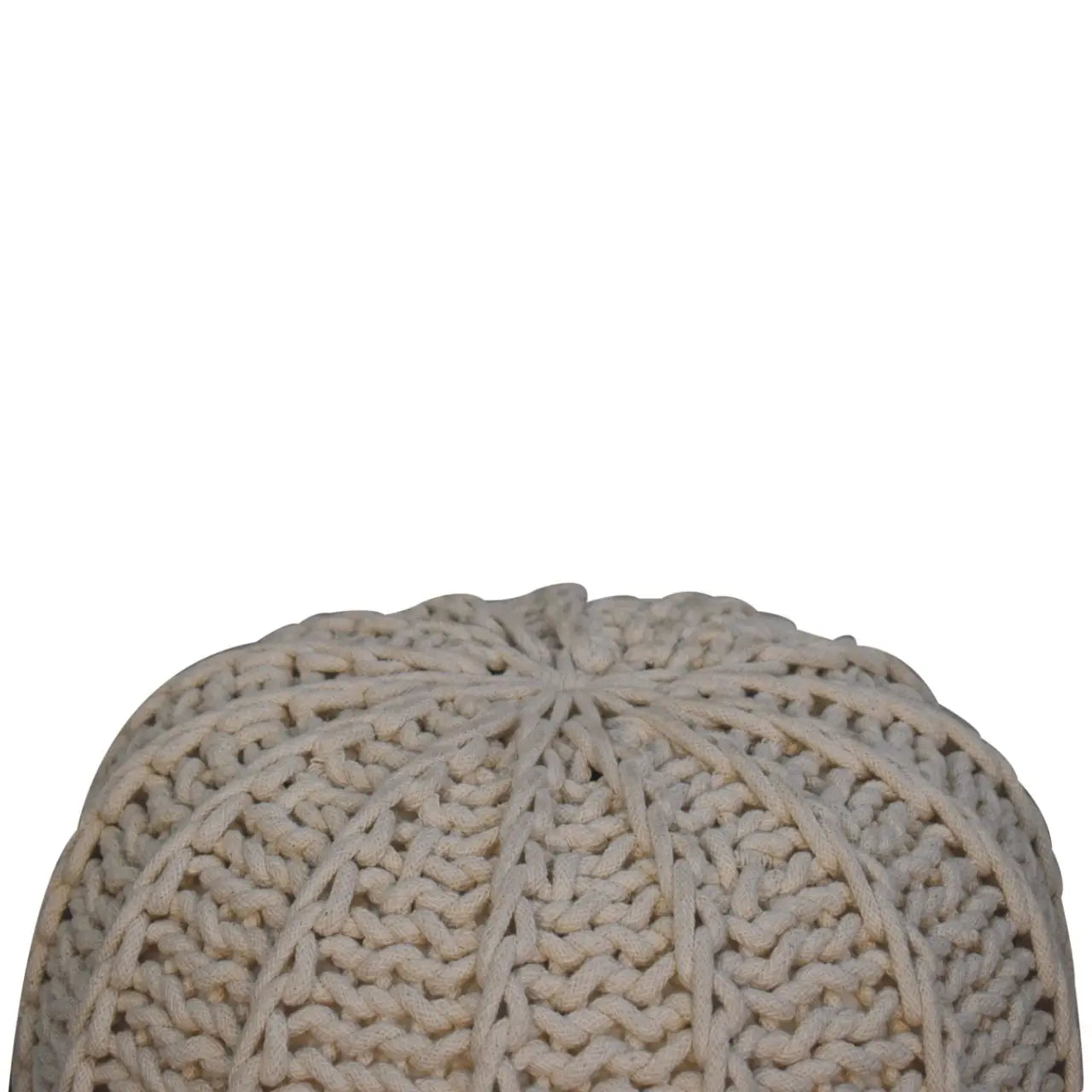 Cream Cable Pouffe - Living with Luxury