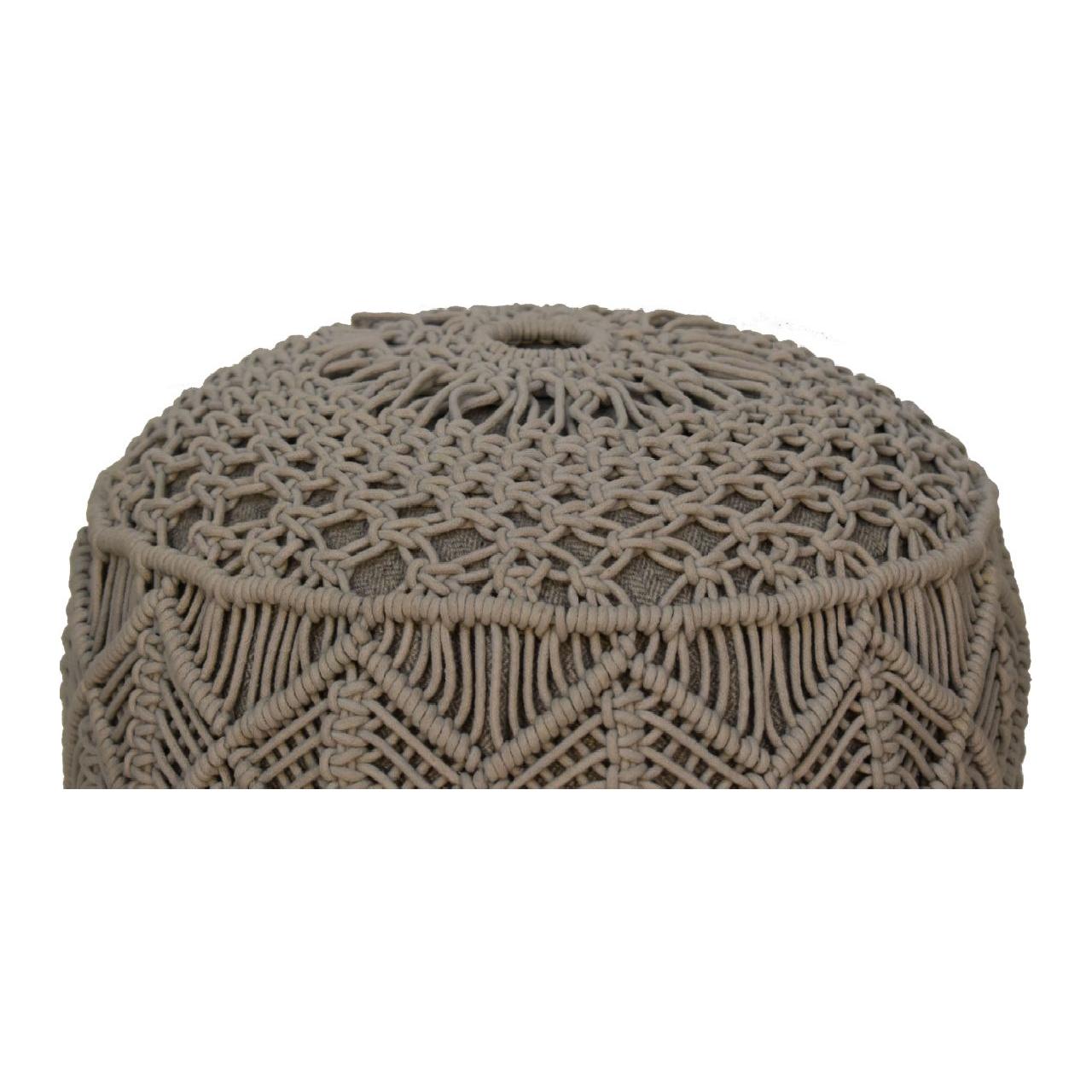 Crotchet Grey Footstool - Living with Luxury