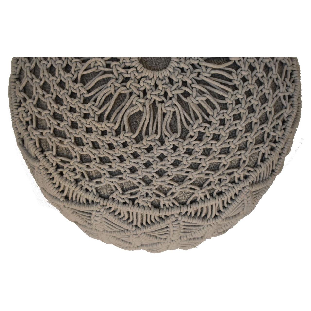 Crotchet Grey Footstool - Living with Luxury