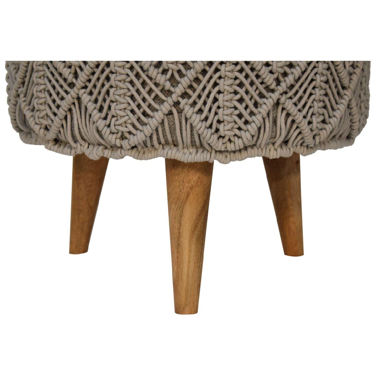 Crotchet Grey Footstool - Living with Luxury