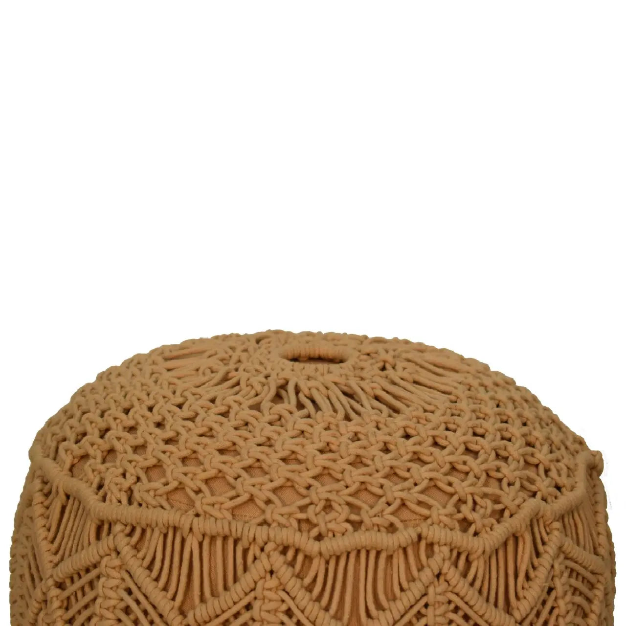 Crotchet Mustard Footstool - Living with Luxury