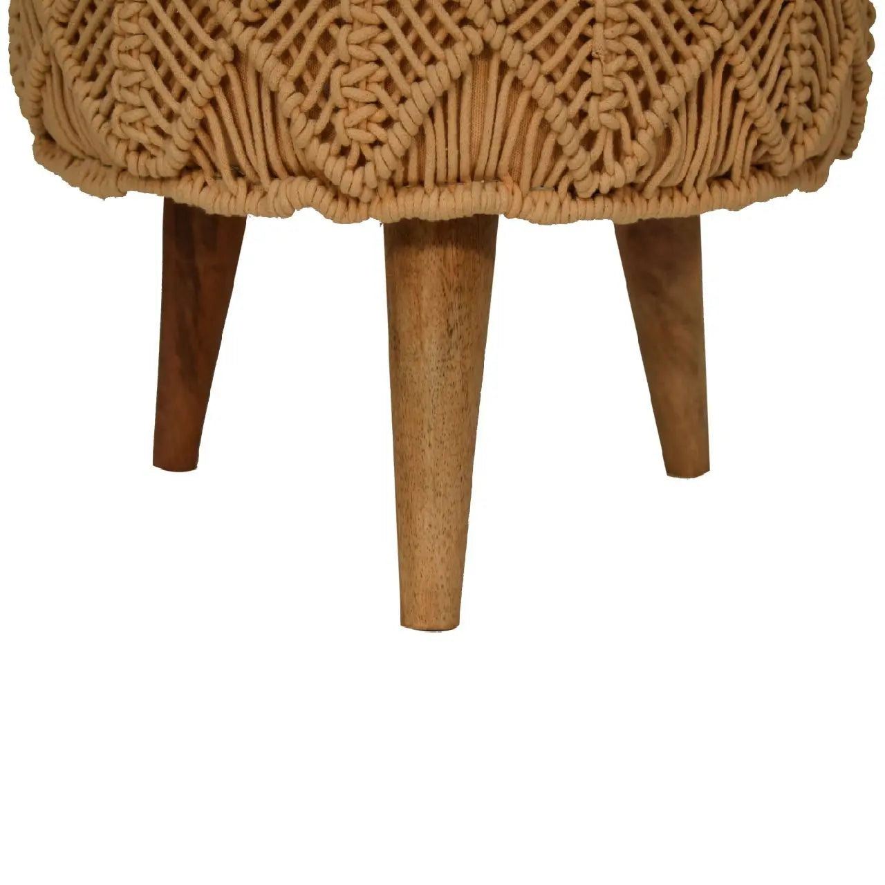 Crotchet Mustard Footstool - Living with Luxury