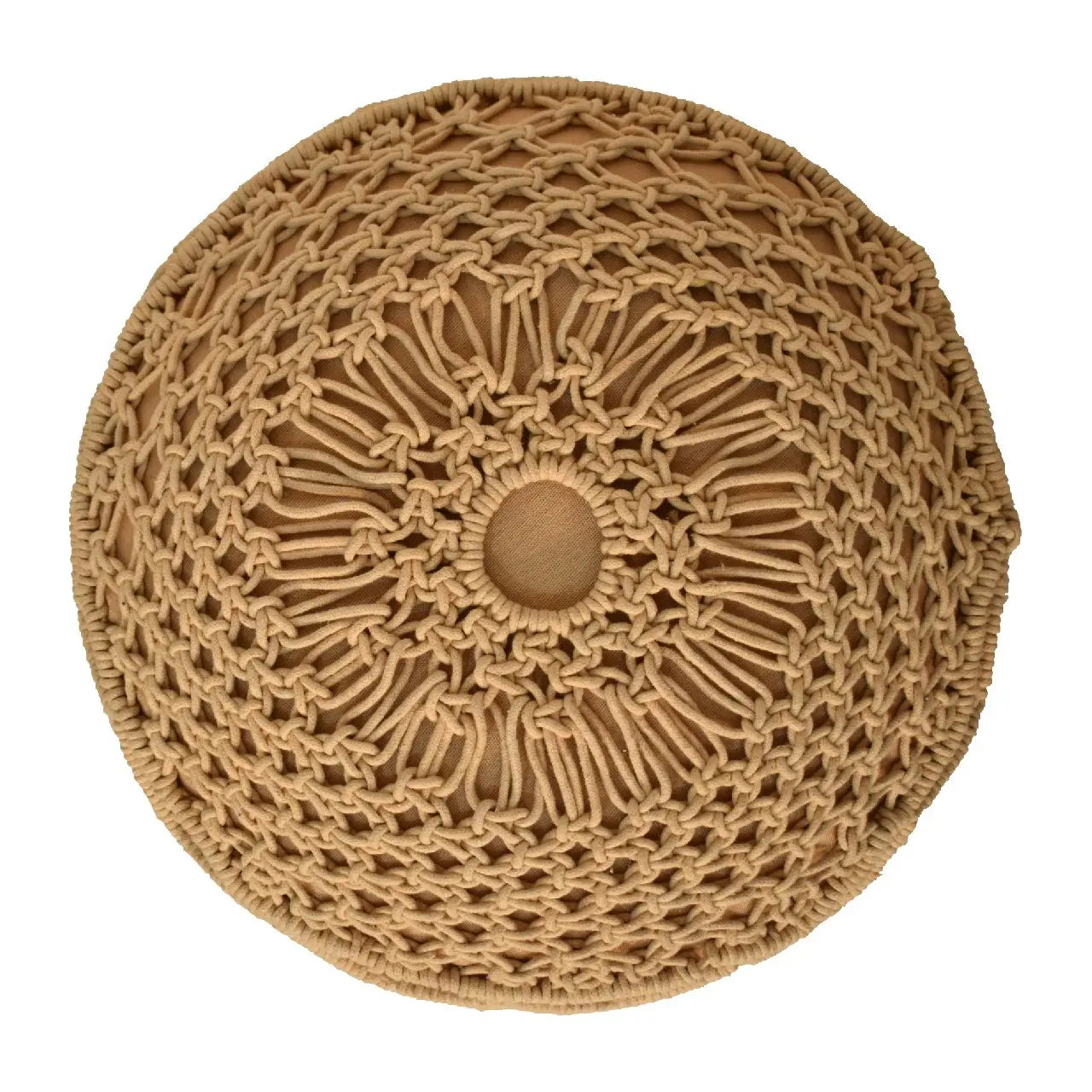 Crotchet Mustard Footstool - Living with Luxury