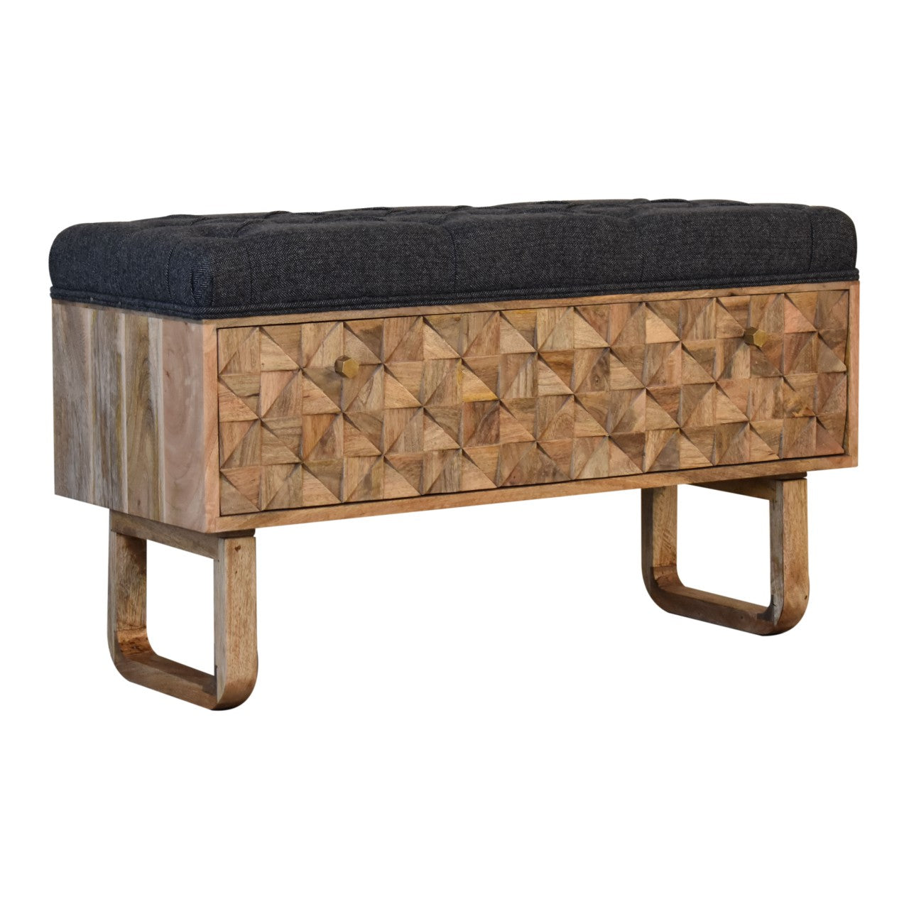 'U' Black Tweed Pineapple Bench Living with Luxury