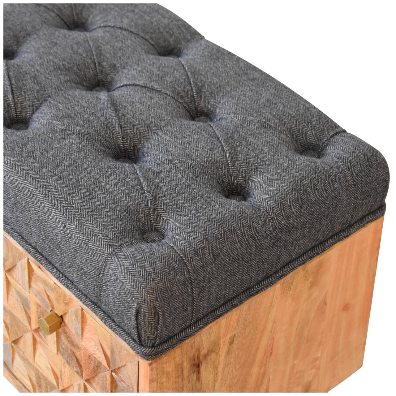 'U' Black Tweed Pineapple Bench Living with Luxury