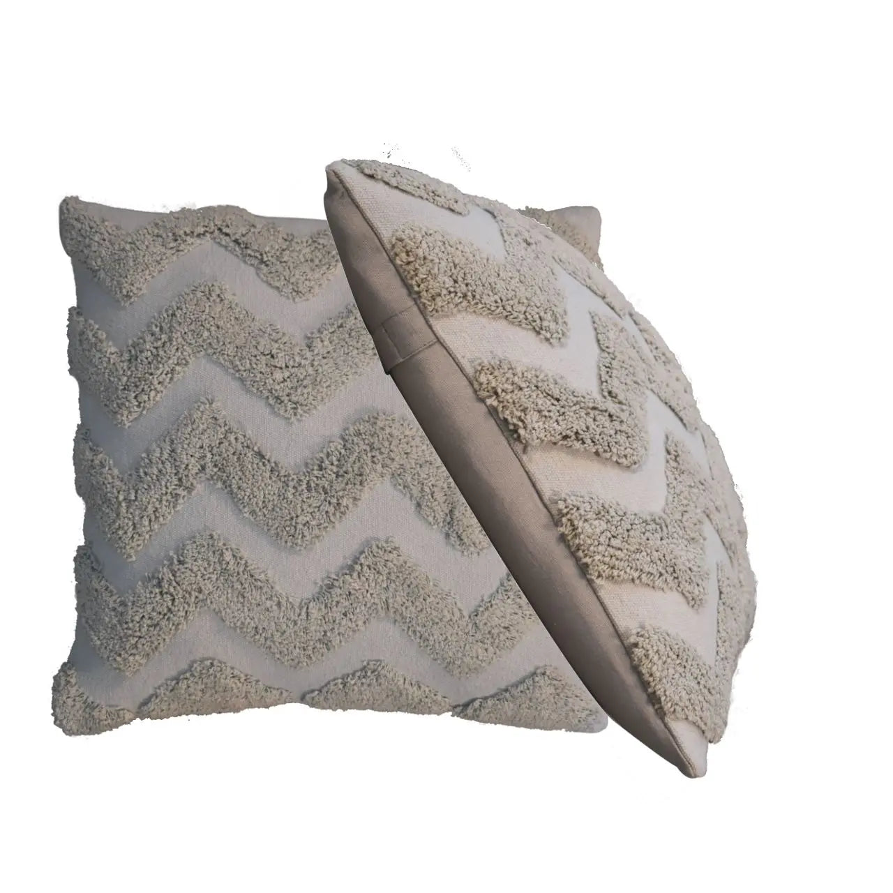 Grey Zig-zag Cushion Set of 2 - Living with Luxury