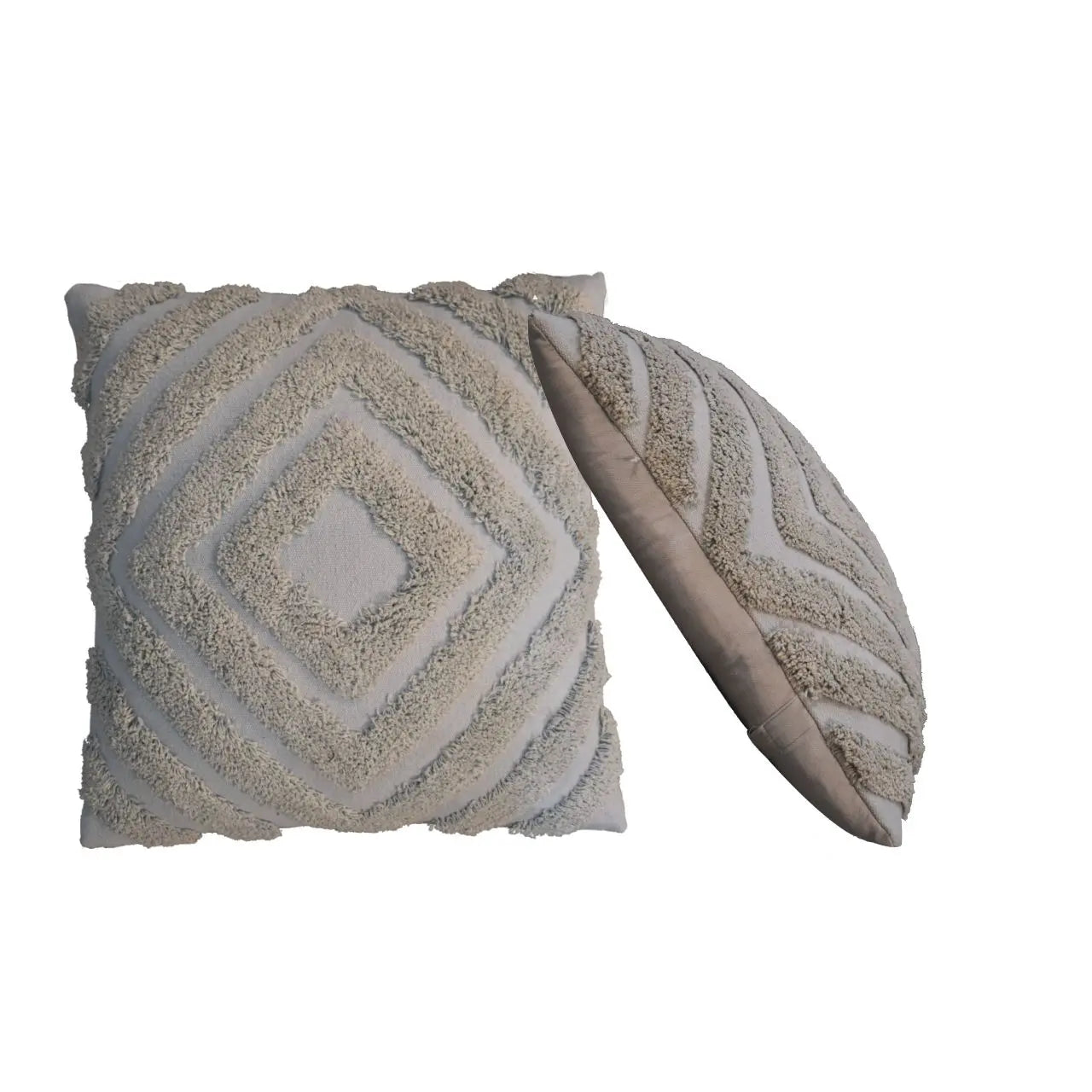Grey Diamond Cushion Set of 2 - Living with Luxury