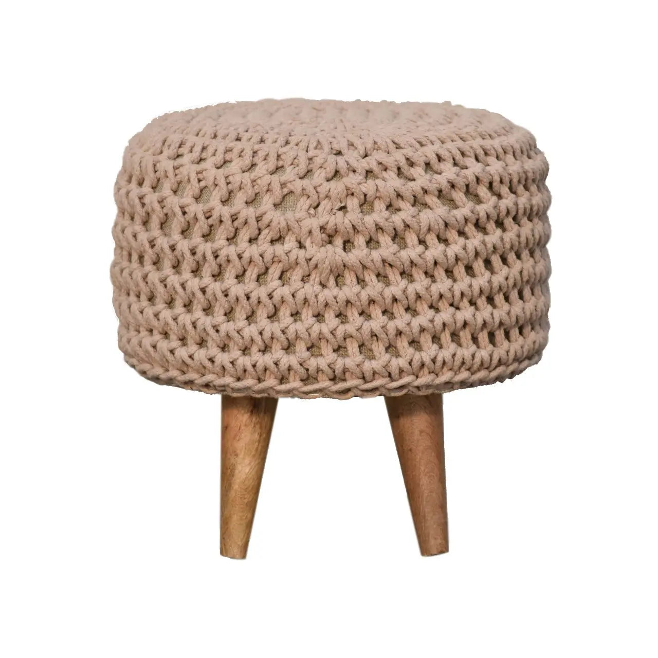 Keeva Beige Oblong Footstool - Living with Luxury