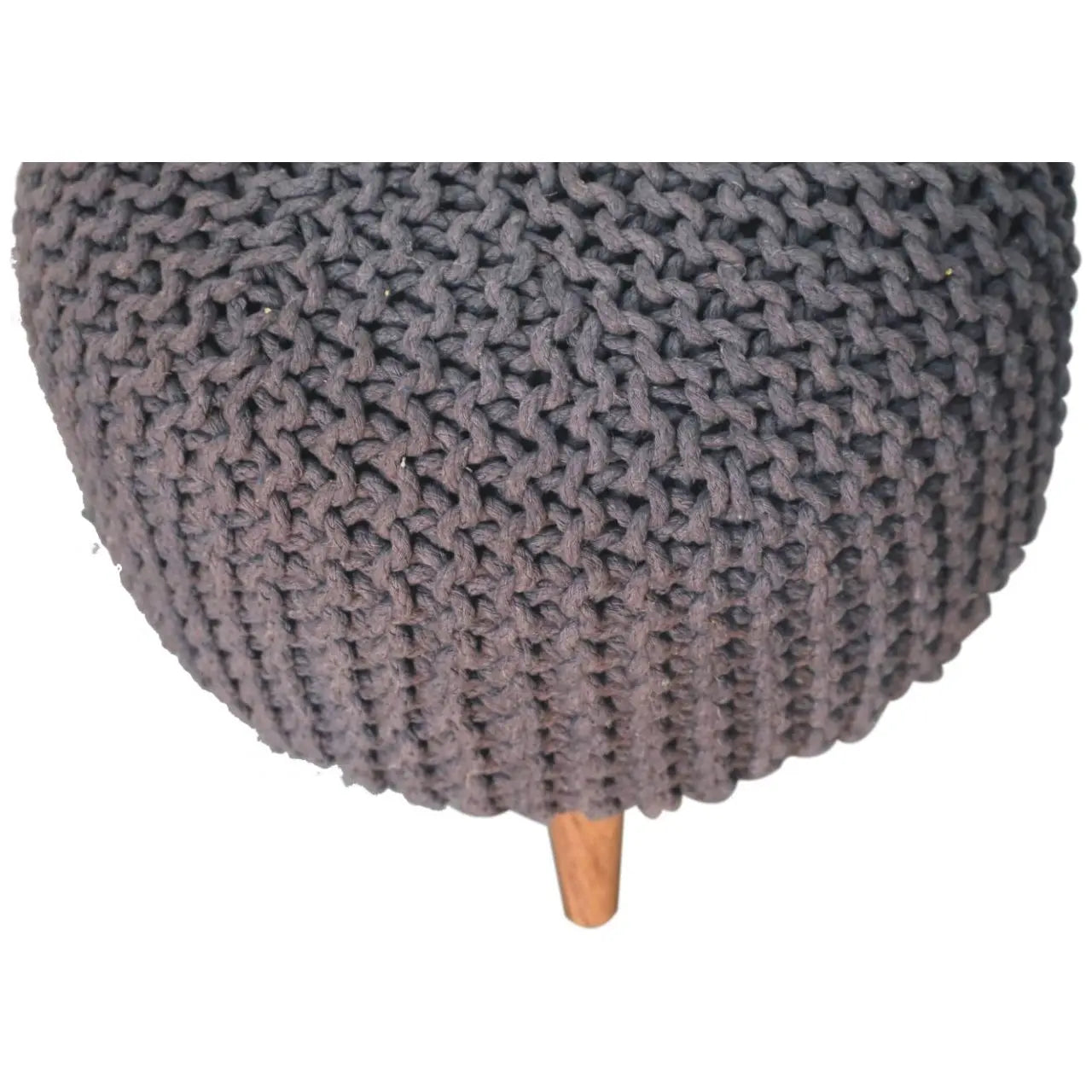 Keeva Grey Round Footstool - Living with Luxury