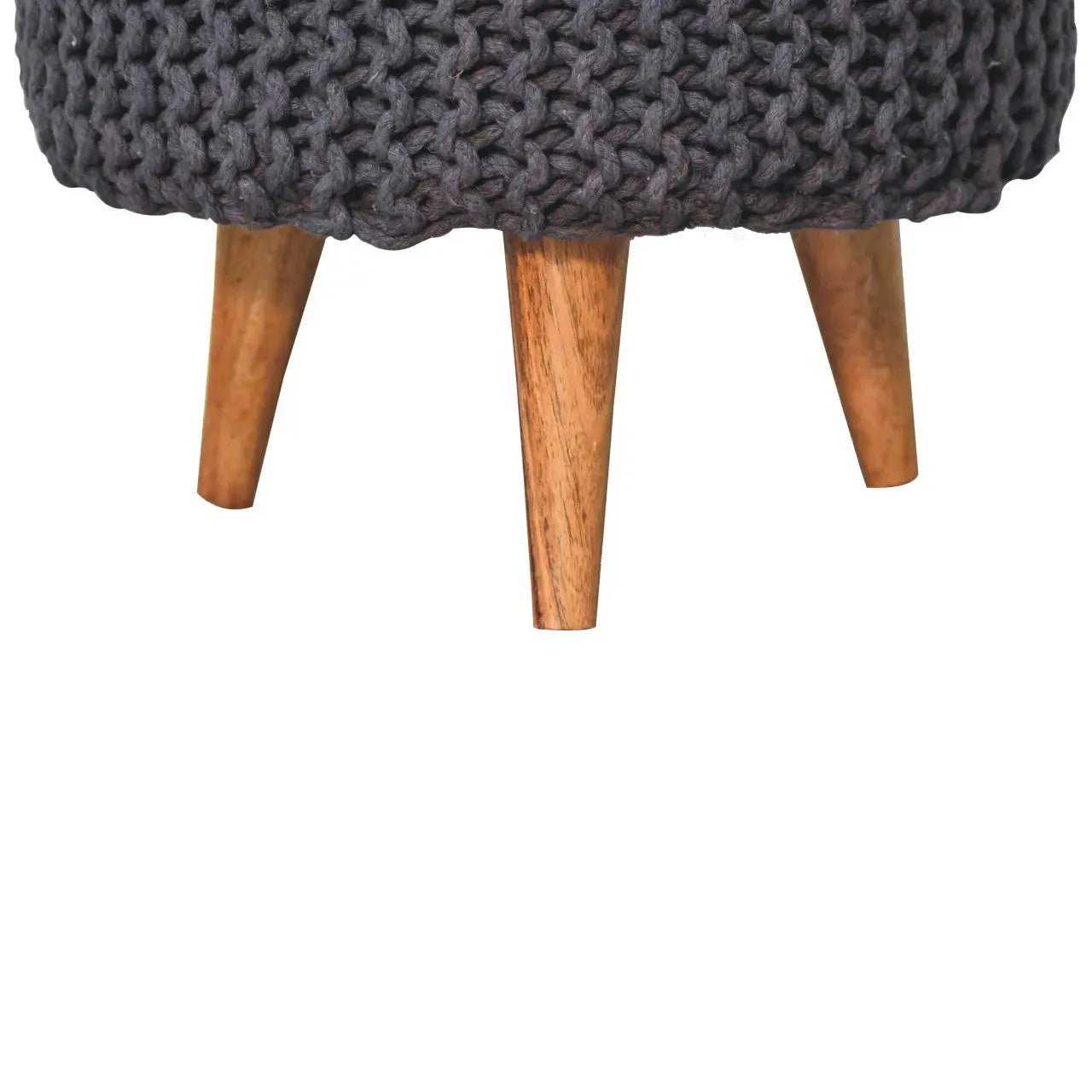 Keeva Grey Round Footstool - Living with Luxury