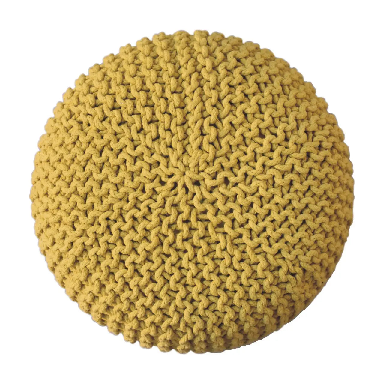Keeva Mustard Round Footstool - Living with Luxury