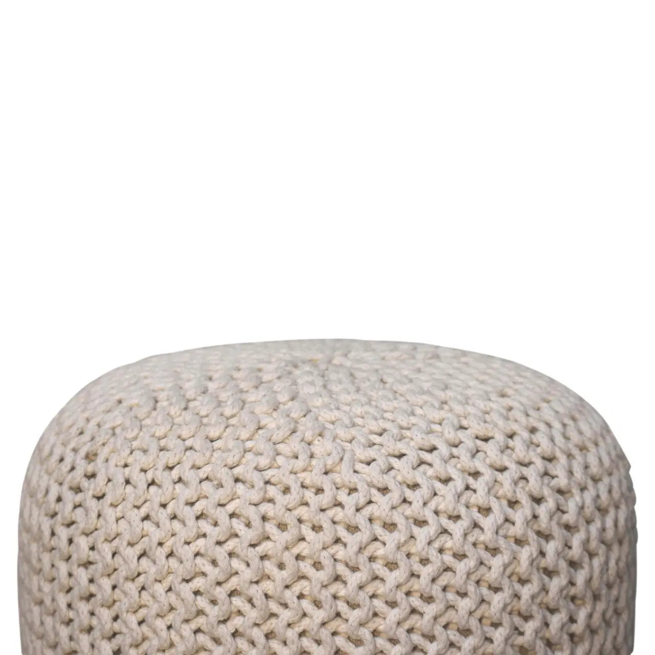 Keeva White Round Footstool - Living with Luxury