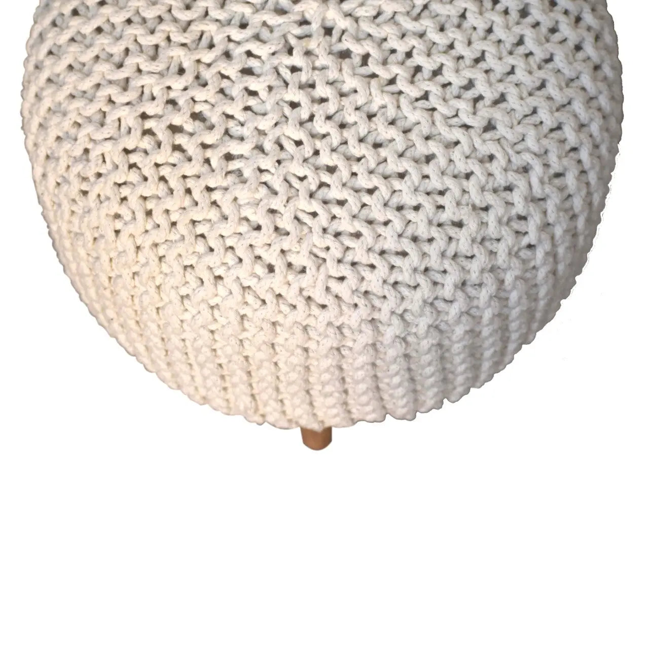 Keeva White Round Footstool - Living with Luxury