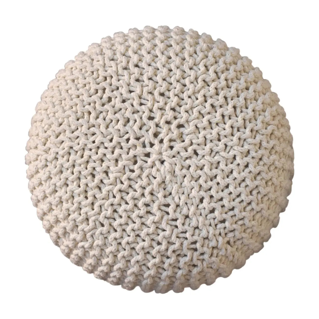 Keeva White Round Footstool - Living with Luxury