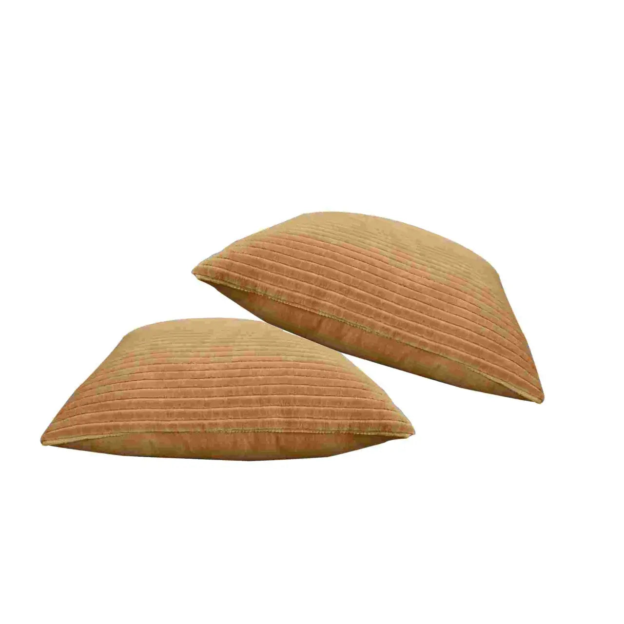Ribbed Mustard Cushion Set of 2 - Living with Luxury