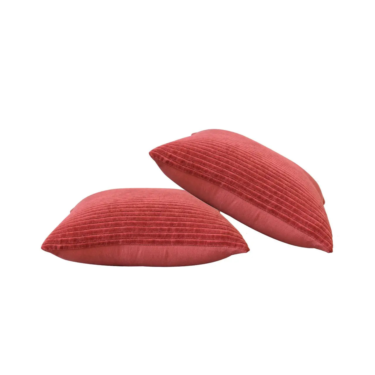 Ribbed Red Cushion Set of 2 - Living with Luxury
