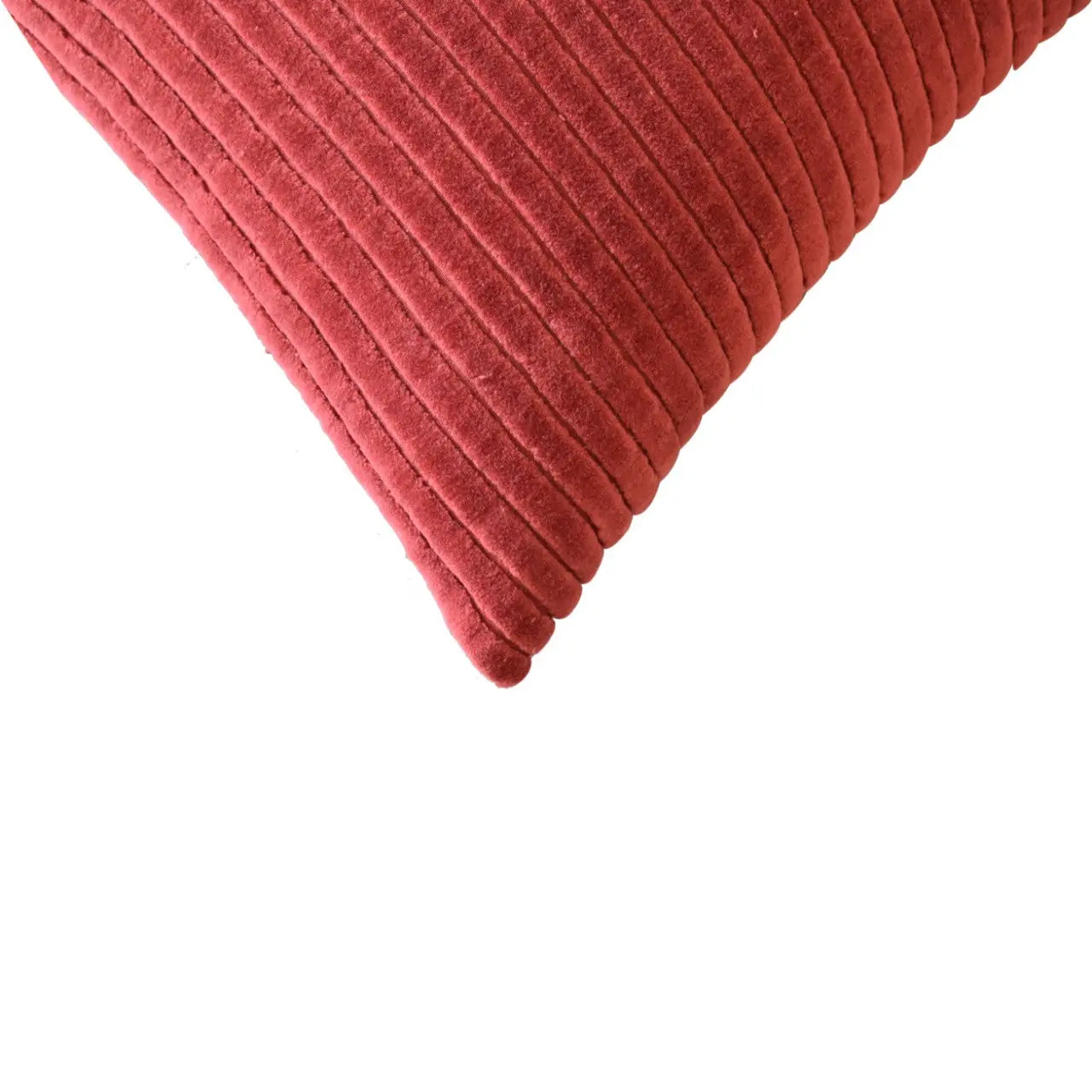 Ribbed Red Cushion Set of 2 - Living with Luxury