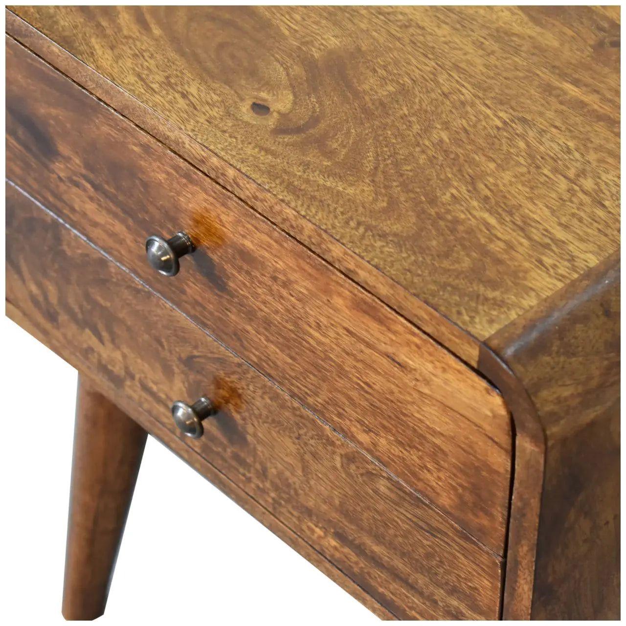 Curved Chestnut Bedside - Living with Luxury