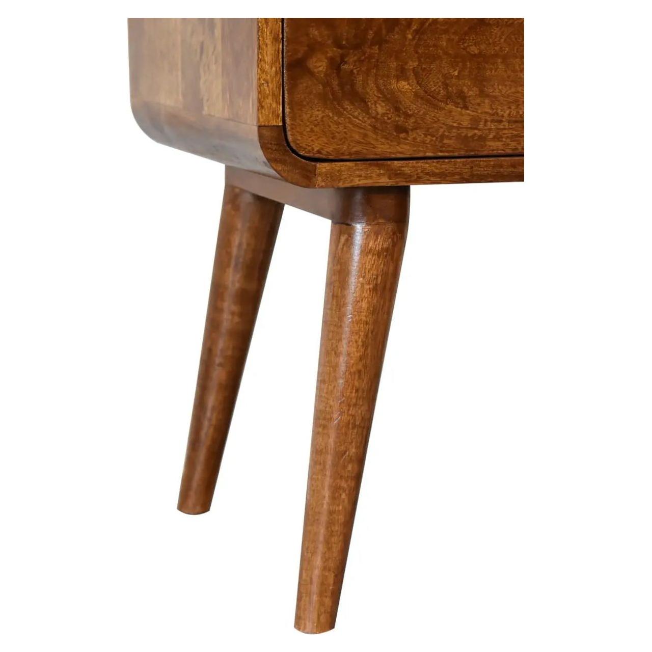 Curved Chestnut Bedside - Living with Luxury