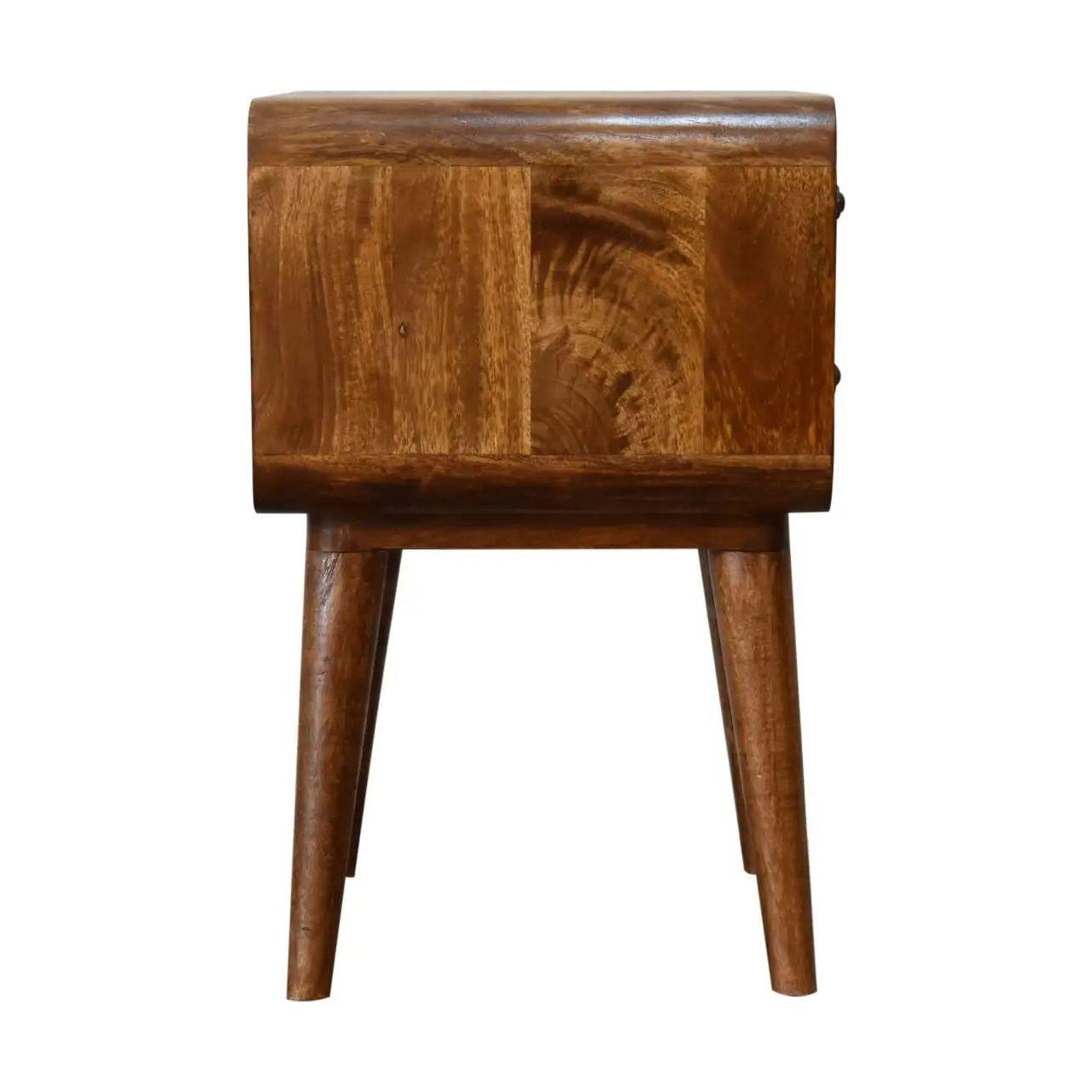 Curved Chestnut Bedside - Living with Luxury