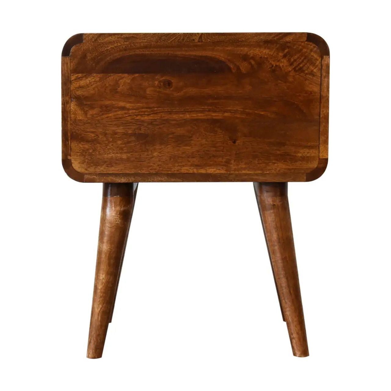 Curved Chestnut Bedside - Living with Luxury