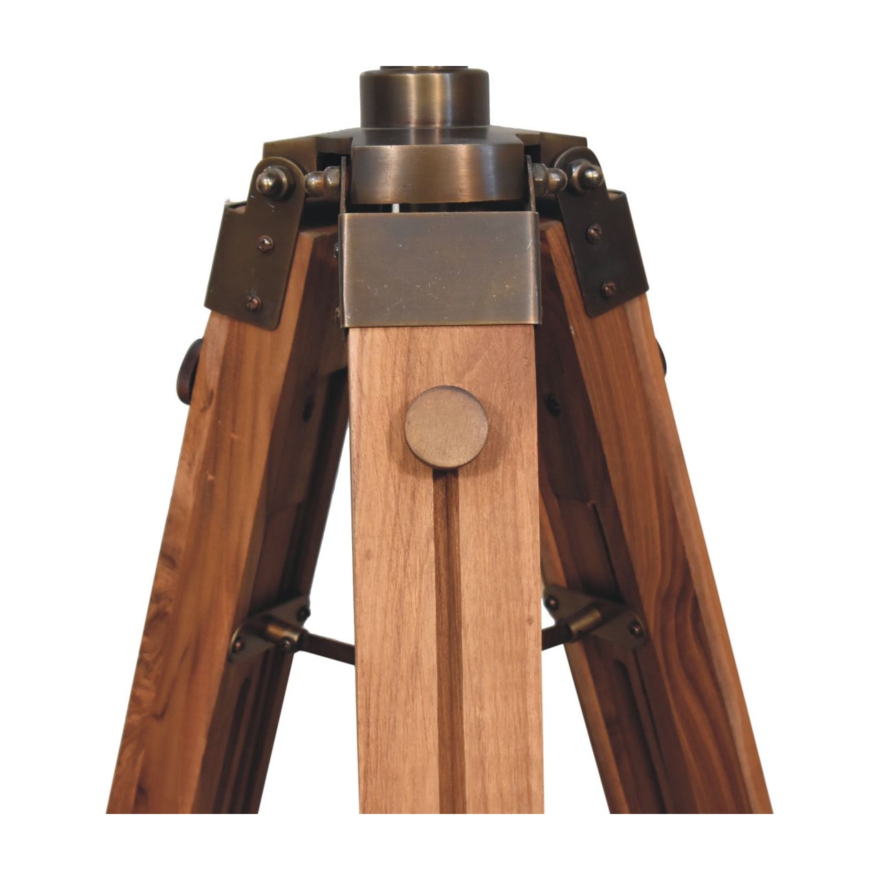 Brass Antique Tripod Fold Spotlight Floor Lamp