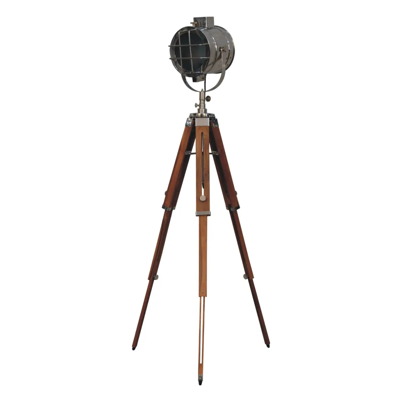 Caged Chrome Spotlight Floor Lamp - Living with Luxury