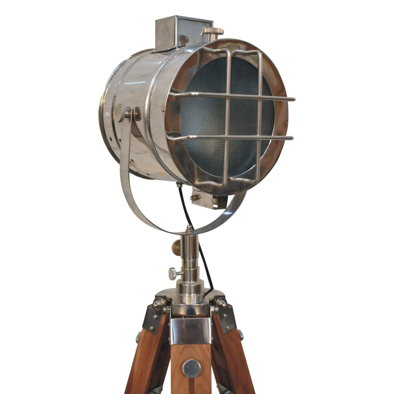 Caged Chrome Spotlight Floor Lamp - Living with Luxury