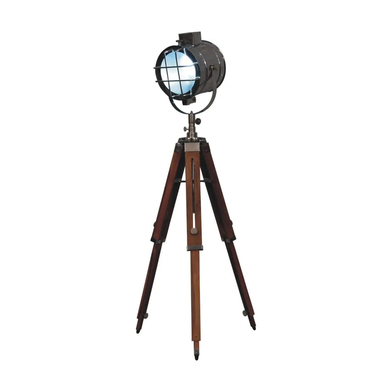 Caged Chrome Spotlight Floor Lamp - Living with Luxury