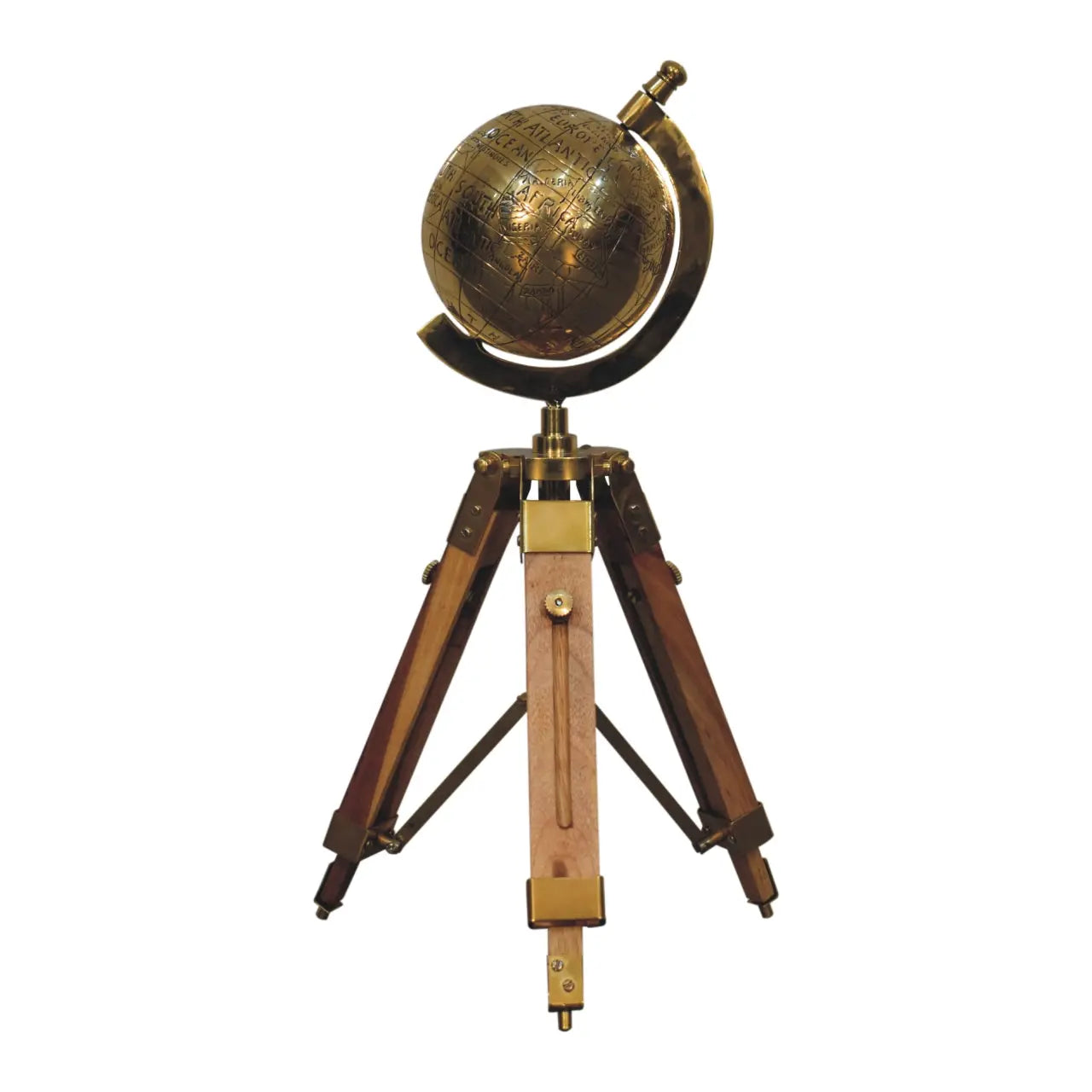 Brass Antique Tripod Globe - Living with Luxury
