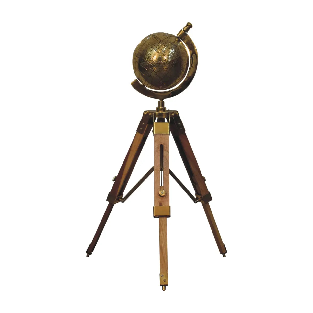 Brass Antique Tripod Globe - Living with Luxury