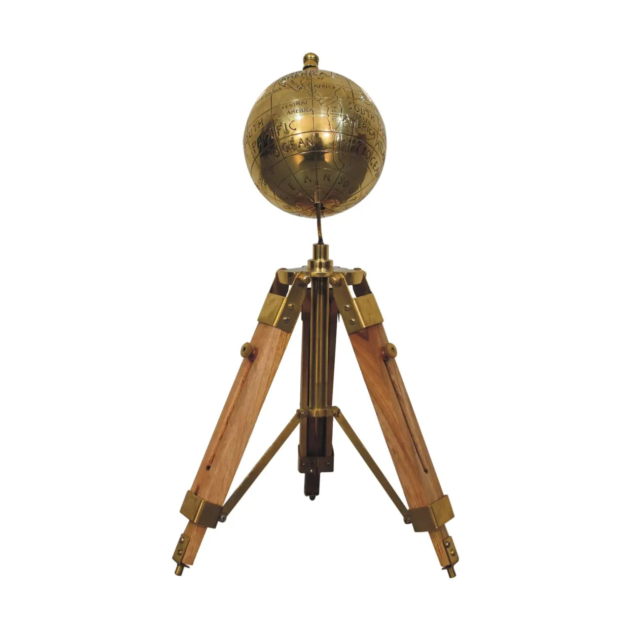 Brass Antique Tripod Globe - Living with Luxury