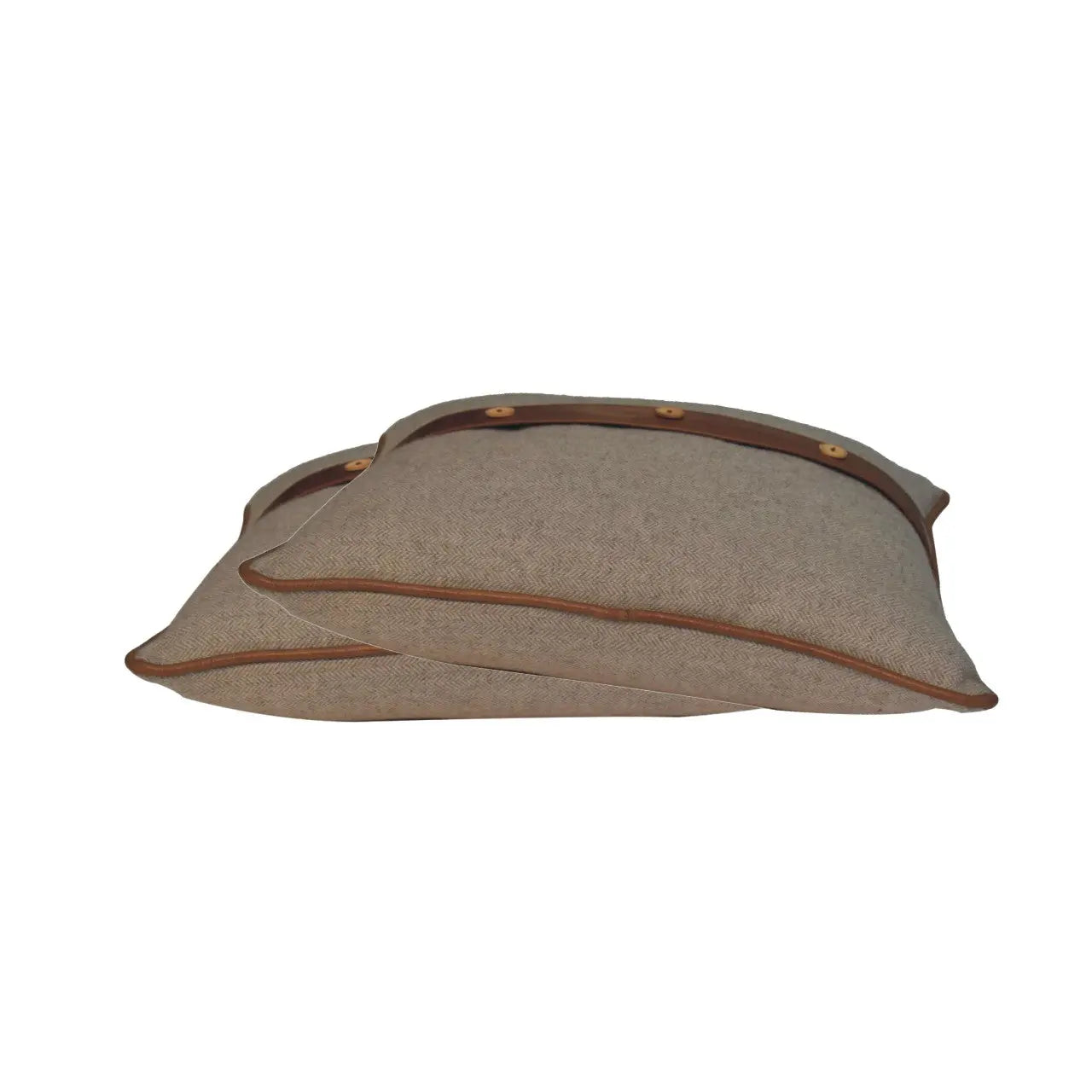 Quin Leather Sand Cushion Set of 2 - Living with Luxury