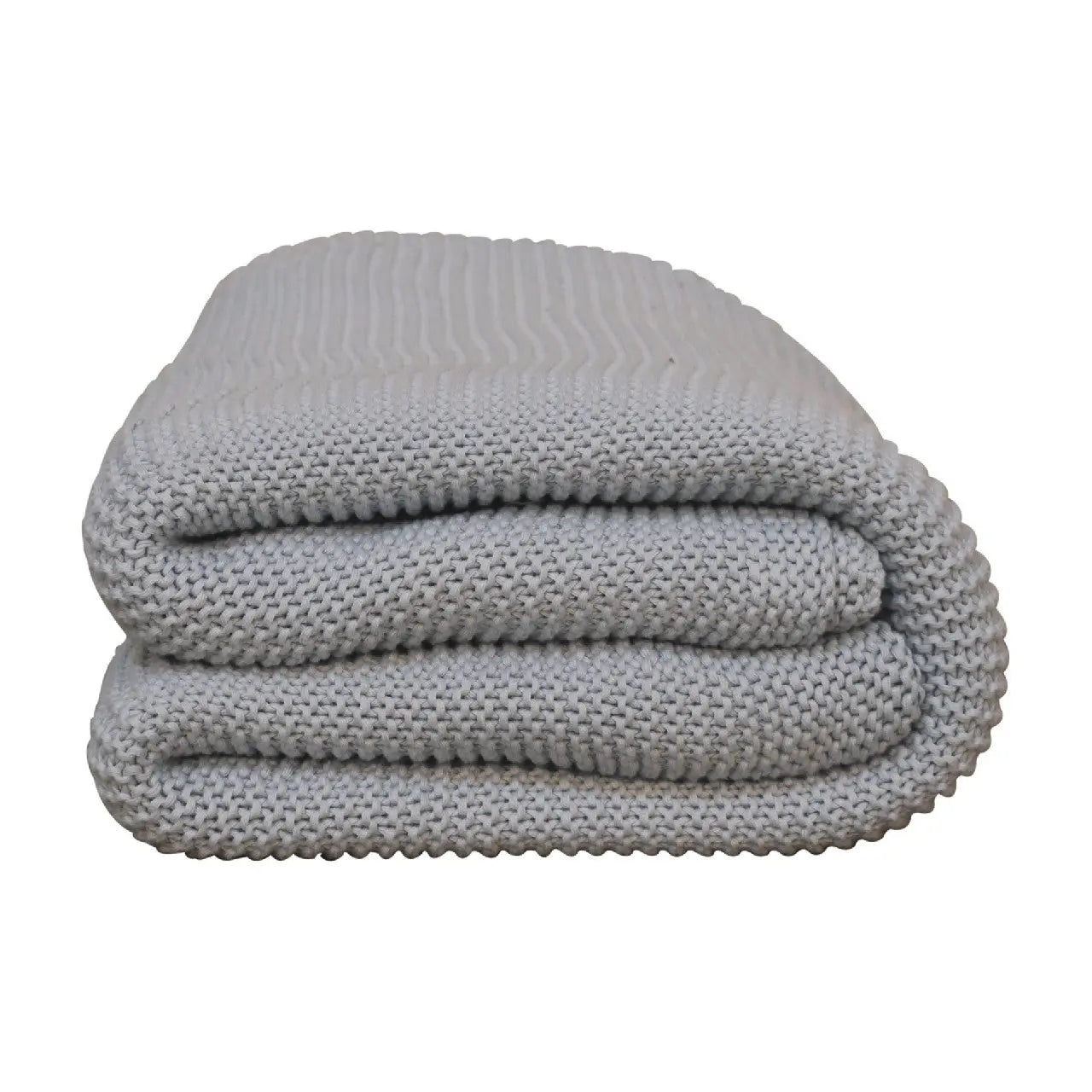 Double Blue Knit Throw - Living with Luxury