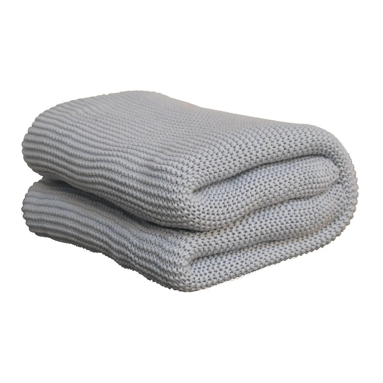 Double Blue Knit Throw - Living with Luxury
