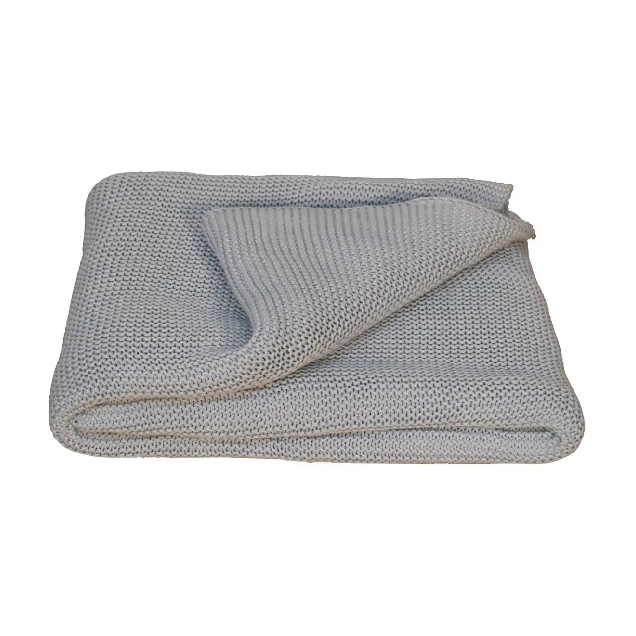 Double Blue Knit Throw - Living with Luxury