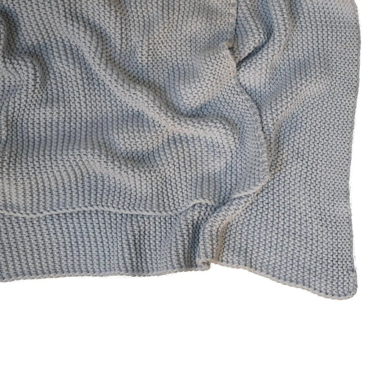 Double Blue Knit Throw - Living with Luxury